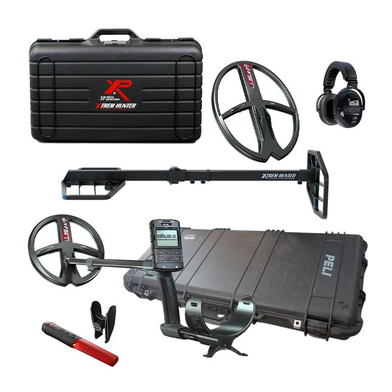 DEUS II RC + 3 bobinas (34x28cm + Xtrem Hunter) + audífono bluetooth WSAII-XL + Pointer MI-6